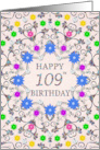 109th Birthday Abstract Flowers card