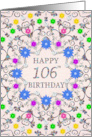 106th Birthday Abstract Flowers card