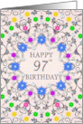 97th Birthday Abstract Flowers card