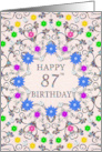 87th Birthday Abstract Flowers card