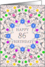 86th Birthday Abstract Flowers card