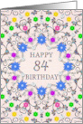 84th Birthday Abstract Flowers card