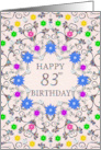 83rd Birthday Abstract Flowers card
