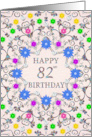 82nd Birthday Abstract Flowers card