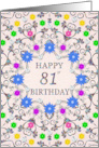 81st Birthday Abstract Flowers card