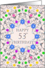 53rd Birthday Abstract Flowers card