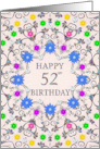 52nd Birthday Abstract Flowers card