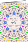 49th Birthday Abstract Flowers card