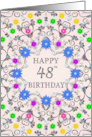 48th Birthday Abstract Flowers card