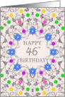 46th Birthday Abstract Flowers card