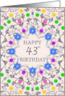 43rd Birthday Abstract Flowers card