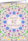 42nd Birthday Abstract Flowers card