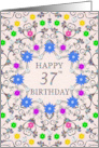 37th Birthday Abstract Flowers card