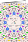 36th Birthday Abstract Flowers card