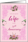 14th Anniversary for Wife with Pink Roses card