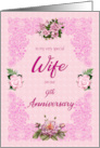 9th Anniversary for Wife with Pink Roses card
