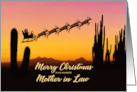 Mother in Law Christmas Santa and Reindeer Over The Desert card