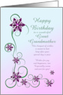 Great Grandmother Birthday with Scrolls and Flowers card