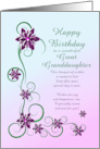 Great Granddaughter Birthday with Scrolls and Flowers card