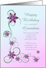 Grandma Birthday with Scrolls and Flowers card