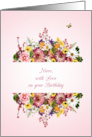 Niece Birthday Divided Bouquet card