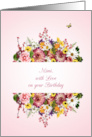 Mimi Birthday Divided Bouquet card