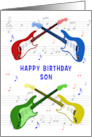 Son birthday Guitars and Music card
