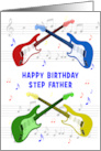Step Father Birthday Guitars and Music card