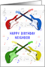 Neighbor Birthday Guitars and Music card