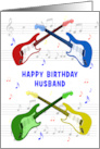 Husband Birthday Guitars and Music card