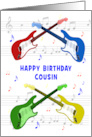 Cousin Birthday Guitars and Music card