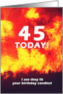 45 Birthday Forest Fire Candle Humor card