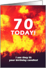 70 Birthday Forest Fire Candle Humor card