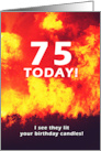 75 Birthday Forest Fire Candle Humor card