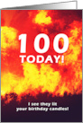 100 Birthday Forest Fire Candle Humor card