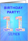 11th Birthday Party Invitation card