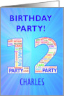 12th Birthday Party Invitation card