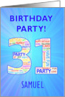31st Birthday Party Invitation card
