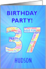 37th Birthday Party Invitation card
