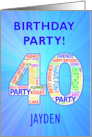40th Birthday Party Invitation card