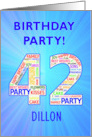 42nd Birthday Party Invitation card