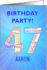47th Birthday Party Invitation card