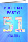 51st Birthday Party Invitation card