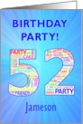 52nd Birthday Party Invitation card