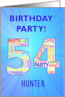 54th Birthday Party Invitation card