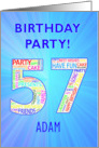 57th Birthday Party Invitation card