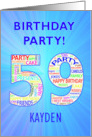 59th Birthday Party Invitation card