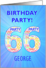 66th Birthday Party Invitation card