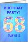 68th Birthday Party Invitation card