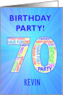 70th Birthday Party Invitation card